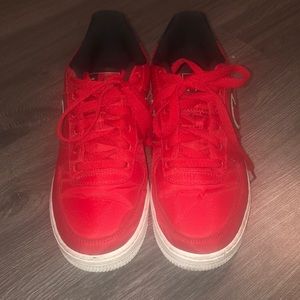 Red & White Air Force 1s